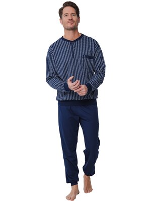 Robson Heren pyjama blauw  - interlock extra warm