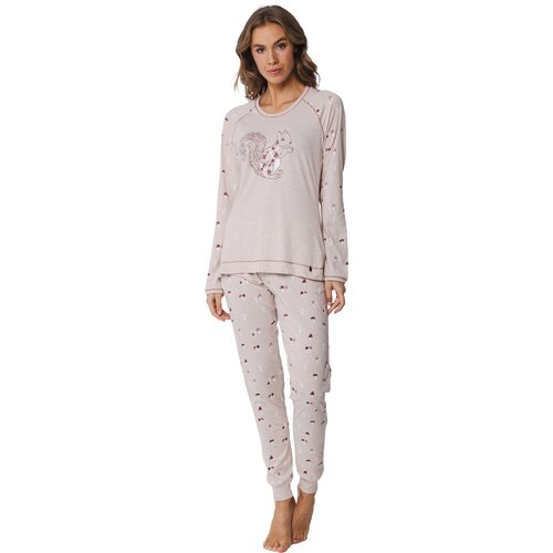 Rebelle by Pastunette Dames pyjama katoen - beige eekhoorn