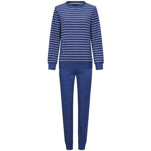 Pastunette Badstof dames pyjama - blauw gestreept