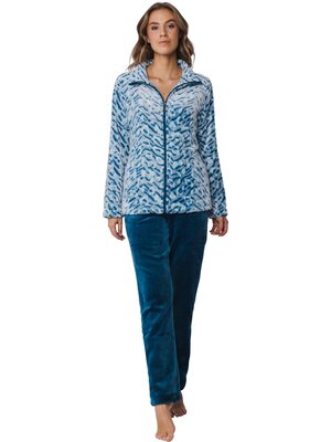Rebelle by Pastunette Dames huispak - turquoise panter