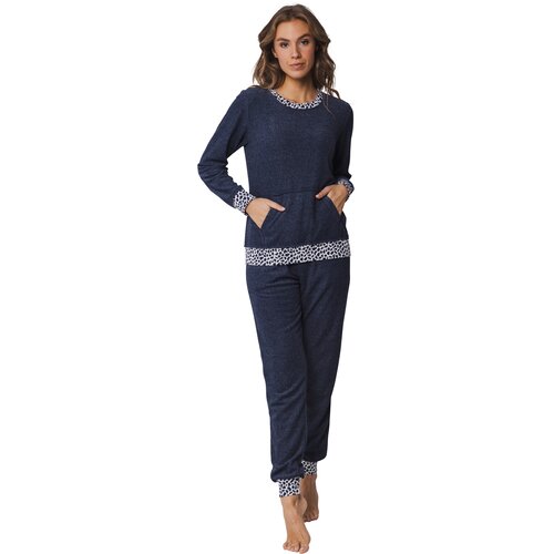Rebelle by Pastunette Badstof dames pyjama - nachtblauw