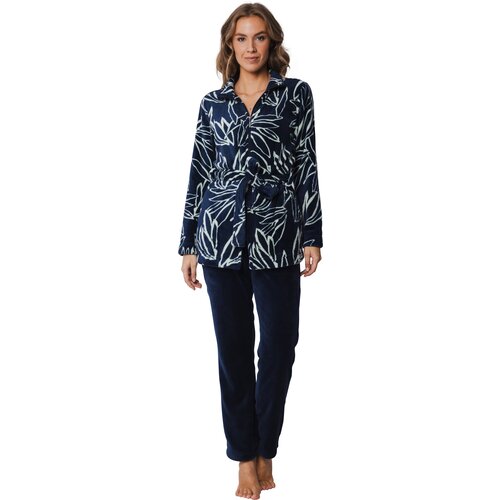 Pastunette Dames huispak - donkerblauw print