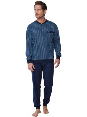 Robson Heren pyjama katoen - blauw print