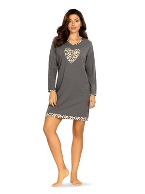 Comtessa Dames nachthemd lange mouw - panter grey