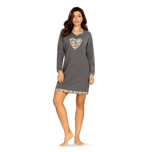 Comtessa Dames nachthemd lange mouw - panter grey