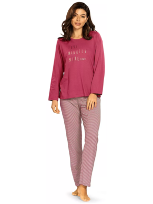 Comtessa Dames pyjama katoen - berry red