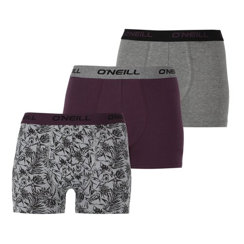 O'Neill Heren Boxershorts 3-pack - leafs plum grey O'Neill Heren Boxershorts 3-pack - leafs plum grey