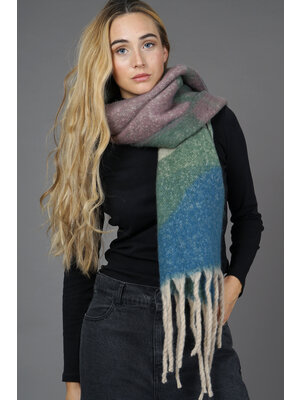 Texo Dames wintersjaal - green blue