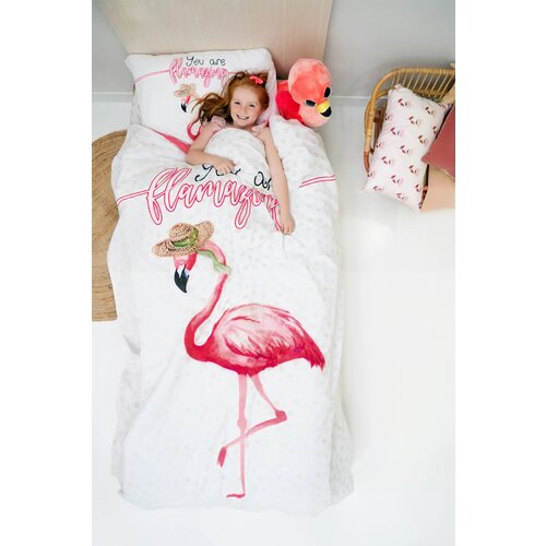 Little Monster Kinder dekbedovertrek - Flamingo - katoen