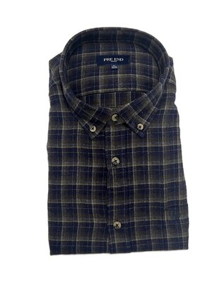 Pre End Heren overhemd flanel lange mouw - Wood Mix