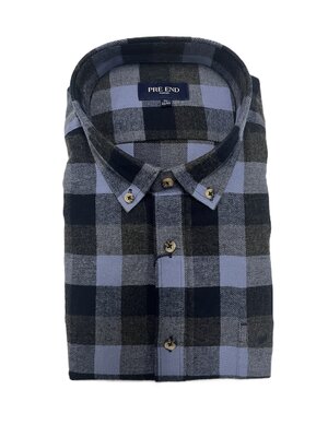 Pre End Heren overhemd flanel lange mouw - Colony Blue