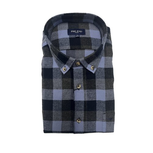 Pre End Heren overhemd flanel lange mouw - Colony Blue