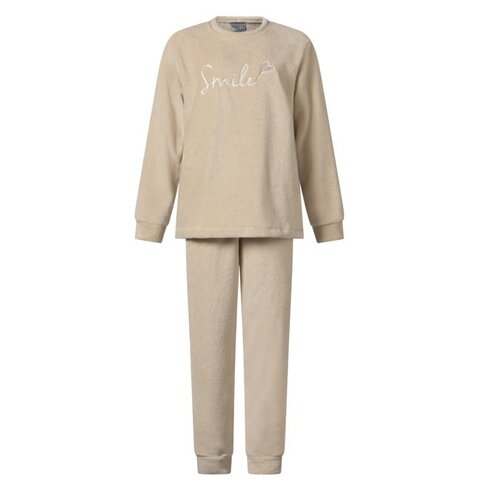 Lunatex Dames huispak / pyjama fleece - beige