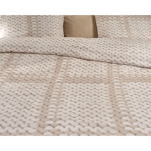 Iseng Dekbedovertrek reverse knit ecru - katoen