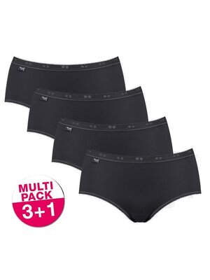 Sloggi Sloggi Basic+ Midi slips zwart - 4 stuks voordeelpack Sloggi Sloggi Basic+ Midi slips zwart - 4 stuks voordeelpack