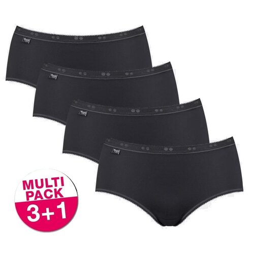 Sloggi Sloggi Basic+ Midi slips zwart - 4 stuks voordeelpack Sloggi Sloggi Basic+ Midi slips zwart - 4 stuks voordeelpack