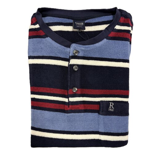 Robson Badstof heren pyjama - multicolor blauw