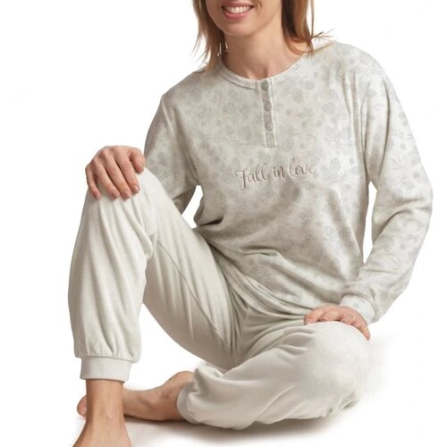 Cocodream Velours dames pyjama - mintgroen print