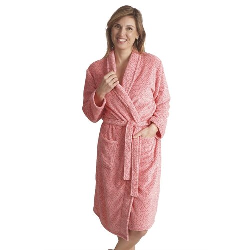 Cocodream Badjas dames fleece - roze print