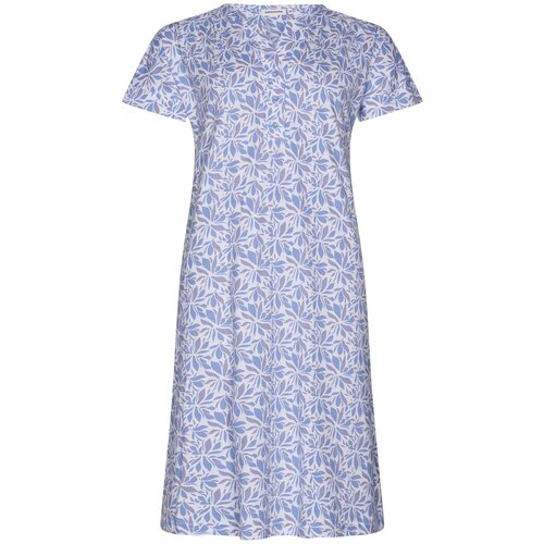 Pastunette Nachthemd dames korte mouw bloemen - blauw wit