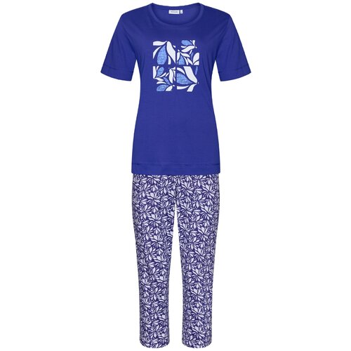 Pastunette Dames zomer pyjama met capri broek - blauw