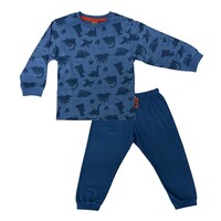 Jongens pyjama katoen dino's - blauw