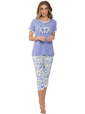 Rebelle by Pastunette Dames zomer pyjama met capri broek - summer