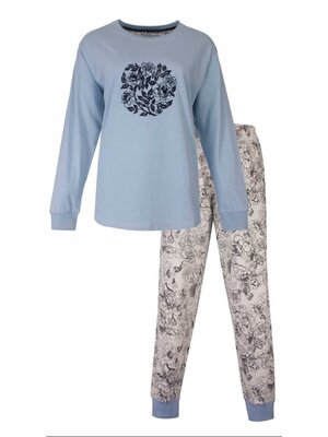 Medaillon Dames pyjama katoen - blauw