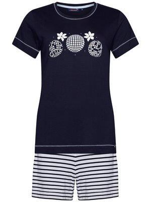 Rebelle by Pastunette Dames shortama katoen - blauw dancing queen