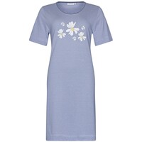 Dames zomer nachthemd katoen - blauw gestreept
