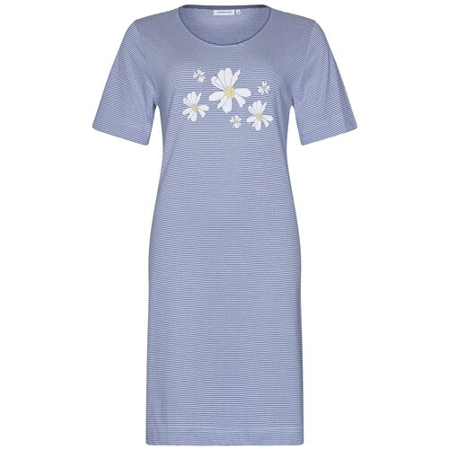 Pastunette Dames zomer nachthemd katoen - blauw gestreept