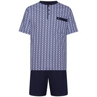Heren shortama - graphic blauw