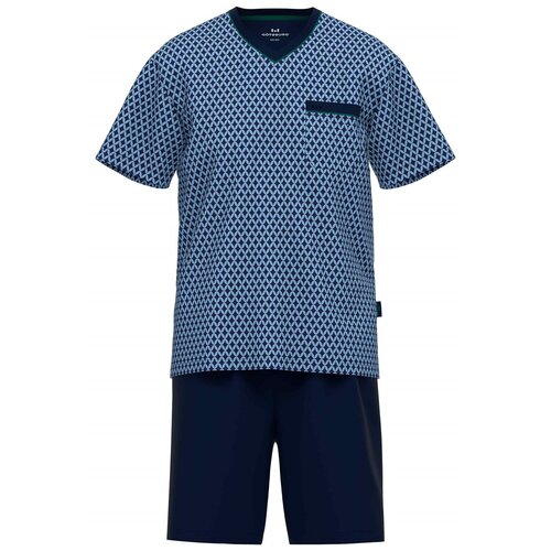 Götzburg Heren shortama katoen - patroon blauw