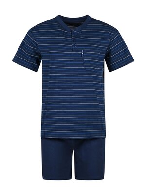 Outfitter Heren shortama katoen - blauw gestreept