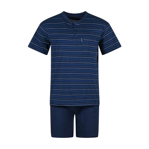Outfitter Heren shortama katoen - blauw gestreept
