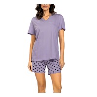 Dames shortama katoen - lila