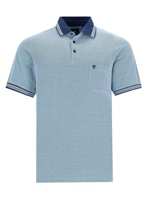 Hajo Heren poloshirt piqué - aqua blauw