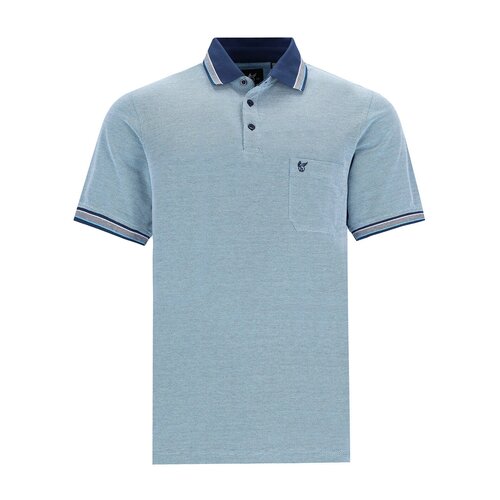 Hajo Heren poloshirt piqué - aqua blauw