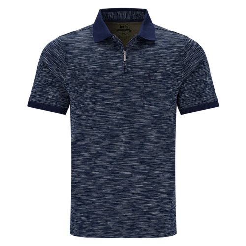 Hajo Heren poloshirt met rits -  premium kwaliteit- donkerblauw