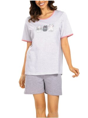 Comtessa Dames shortama katoen - kitty grey