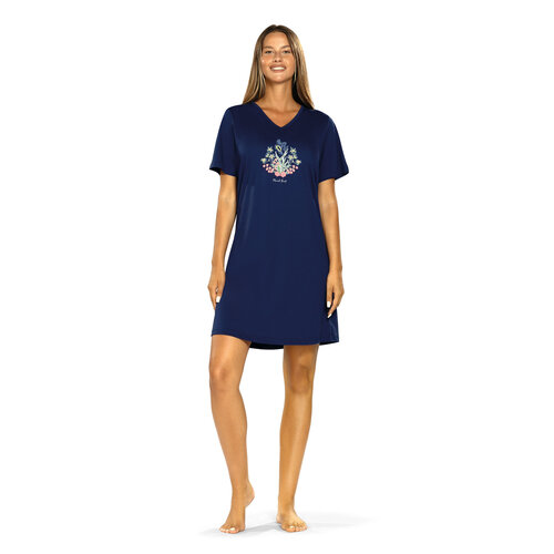 Comtessa Dames nachthemd korte mouw - donkerblauw
