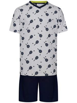 Pastunette Heren shortama padellen - grijs blauw