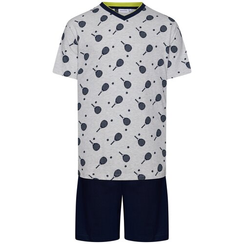Pastunette Heren shortama padellen - grijs blauw