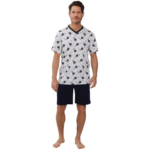 Pastunette Heren shortama padellen - grijs blauw