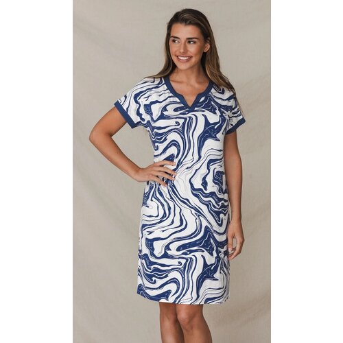 Pastunette Pastunette premium - nachthemd korte mouw - marble blue