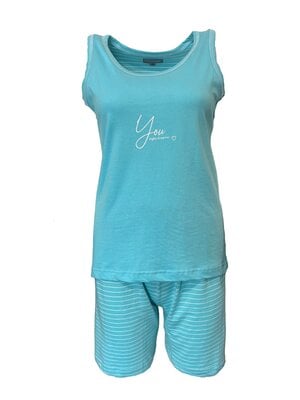 Cocodream Dames shortama mouwloos - turquoise