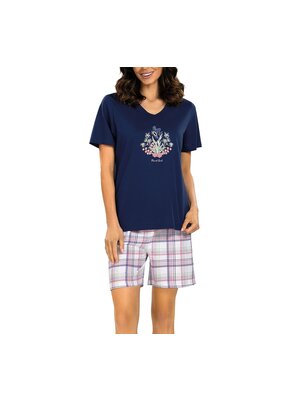 Comtessa Dames shortama katoen - blauw