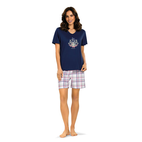 Comtessa Dames shortama katoen - blauw