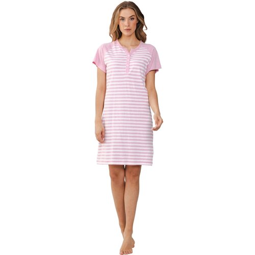 Pastunette Dames Nachthemd - Light Pink - katoen