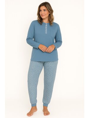 Cocodream Dames pyjama katoen - blauw